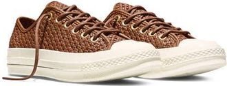 Converse Gender Inclusive Chuck 70 Woven Leather Sneaker in Unearthed/Unearthed/Egret at Nordstrom, Size 5.5 Womens