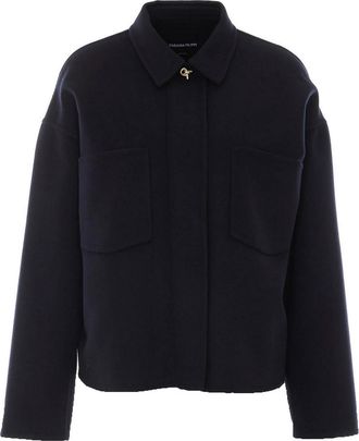 Fabiana Filippi blue jacket with frontal zip closure