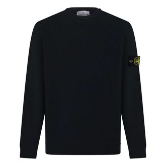 Stone Island Sweatshirts, male, Black, Size: 2XL Crew Neck Sweatshirt