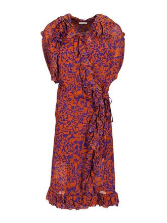 Dries Van Noten Printed Dress With Ruffles