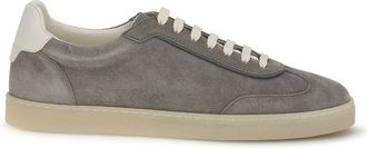Brunello Cucinelli Gray Calf Leather Bos Taurus Low Top Mens Sneakers