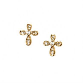 Brighton Enchanting Cross Post Earrings In Gold