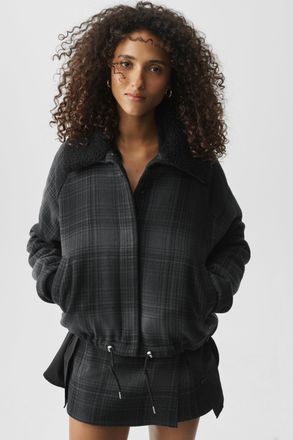 Alo | Plaid Alpine Meadow Jacket in Black Plaid, Size: Medium