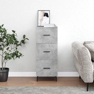 vidaXL Vidaxl - Aparador De Madera Contrachapada Gris Hormig&oacute;n 34,5x34x90 Cm