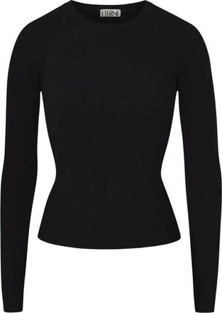 &Eacute;terne Tops, Dames, Zwart, M, Katoen, Long Sleeve Fitted Top