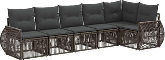 vidaXL Conjunto De Sof&aacute;s De Jard&iacute;n 6 Uds. Gris Y Gris Oscuro Vidaxl