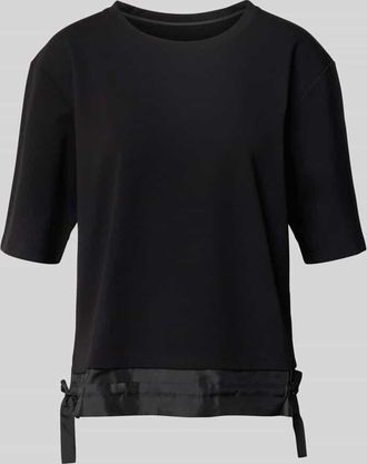 Marc Cain T-Shirt aus Modal-Mix mit Schleifen-Details in Black, Größe 34