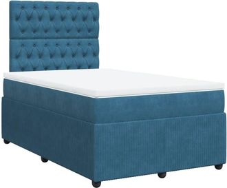 vidaXL Vidaxl - Cama Box Spring Con Colch&oacute;n Terciopelo Azul 120x190 Cm