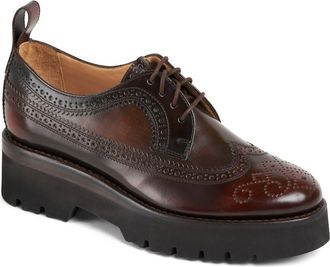 The Office of Angela Scott Miss Lucy Wingtip Platform Derby in Brown Multicolor at Nordstrom, Size 8.5Us