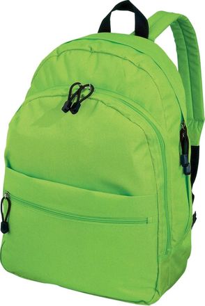Generic Classic Backpack Rucksack, Lime Green 600D Polyester, 35x45x17cm With Adjustable Straps, Multiple Compartments, Zipped Pockets, Adults Kids, School Tr