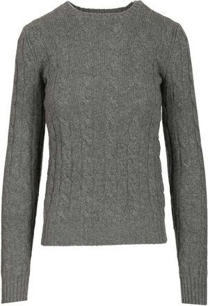 Polo Ralph Lauren Iconic Cable-Knit Cashmere Jumper - female - Polo Ralph Lauren - Cashmere Knitwear - Gray - M - Knitwear