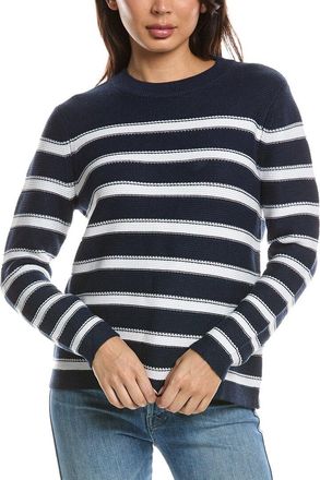Fort&eacute; Cashmere Stripe Crewneck Sweater