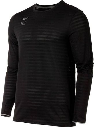 Mizuno Mens Alpha Eco Running Long Sleeve T-Shirt - Plus In Black