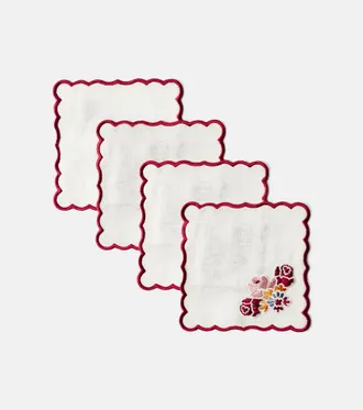 Cabana Lea set of 4 linen and cotton napkins