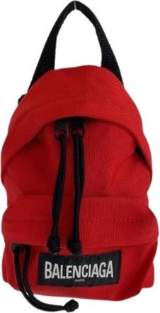 Balenciaga Pre-owned Backpacks, female, Red, Size: ONE SIZE Pre-owned Explorer Nylon Shoulder Bag