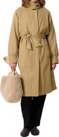 Leon & Harper Womens Victorine Plain Trench Coat In Caramel Beige
