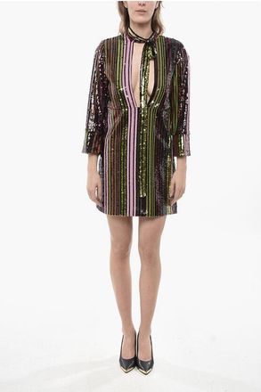 Dsquared2 Long-Sleeved Dress DISCO QUEEN with Sequins size 40