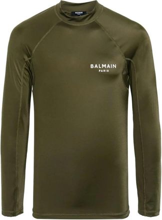 Balmain Long Sleeve Tops - Heren - Longsleeves - Groen - XL - Nylon - Tops