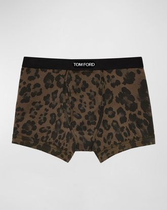 Tom Ford Men & apos;s Leopard-Print Boxer Brief