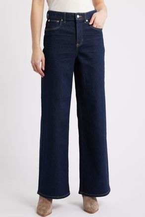 Spanx SPANXshape Authentic 360 High Waist Wide Leg Jeans in Marina Wash at Nordstrom, Size X-Large