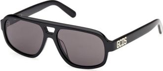 GCDS Zonnebril Squadrata Zwart Glanzend Stijl - unisex - Zonnebrillen - Zwart - 54 MM - Accessoires