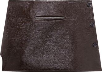 Courrèges Dark Brown Oblique Vinyl Mini Skirt