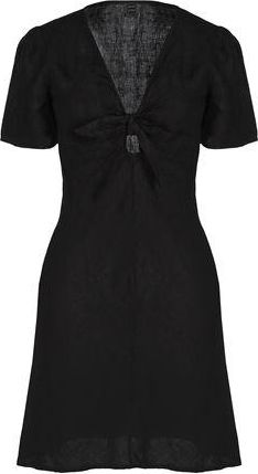 8 by YOOX LINEN S/SLEEVE MINI DRESS