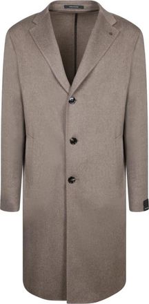 Tagliatore Wol en kasjmier stof. - Heren - Mantel - Beige - L - Wol - Jassen