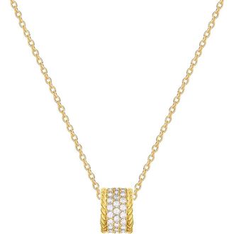 Gabi Rielle Pav&eacute; Round Rondelle Pendant Necklace in Gold at Nordstrom Rack