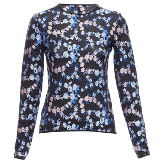 Giambattista Valli cashmere silk flower embroidery top