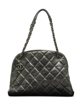 Chanel 2012 Just Mademoiselle diamond-quilting shoulder bag - Grigio