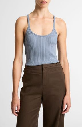 Vince Variegated Rib Tank in Azul at Nordstrom, Size Xx-Small