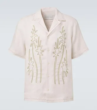 Frescobol Carioca Camisa Alvs de lino bordada