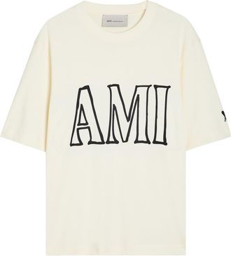 Ami Ami Paris Printed Cotton T-shirt - Off White - XL