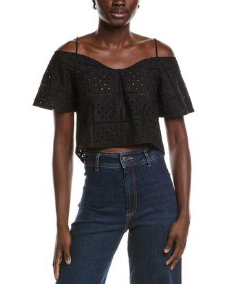Ganni Broderie Anglaise Top