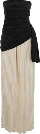 SIMKHAI Laia Pleated Strapless Maxi Dress