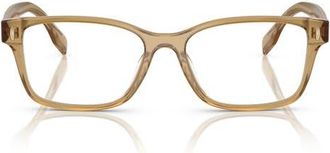 Tory Burch 49mm Rectangular Optical Glasses in Transparent Green at Nordstrom