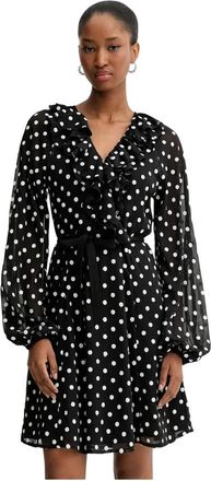 Rotate Korte Jurk - Dames - Korte kleedjes - Zwart - M - Polyester - Kleedjes