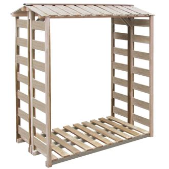 vidaXL Caseta Para Le&ntilde;a Madera De Pino Impregnada 150x90x176 Cm Vidaxl