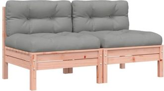 vidaXL Sof&aacute;s Jard&iacute;n Sin Reposabrazos Con Cojines 2 Uds Madera Douglas Vidaxl