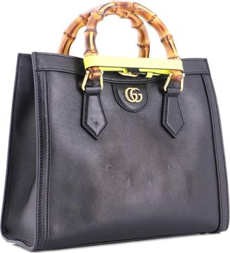 Gucci Diana NM Bamboo Handle Leather Small tote bag - Zwart