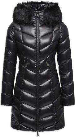 Moncler WOMENS FULMARUS LONG COAT Size: 2, colour: BLACK