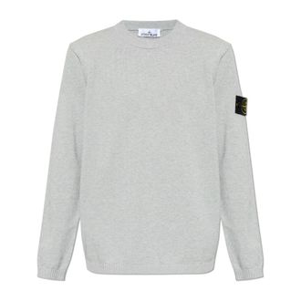 Stone Island Round-neck Knitwear, male, Gray, Size: 2XL Crew Neck Sweater