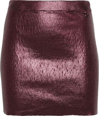 Diesel Foiled Knitted Mini Skirt - Womens - Spandex/Elastane/Nylon/Cotton