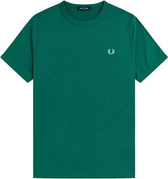 Fred Perry Ringer T-shirt - Heren - T-shirts - Groen - L - Katoen - Tops