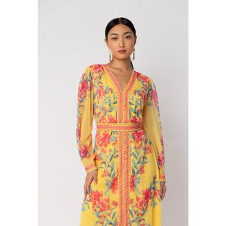 Raishma Naomi Yellow Dress in Yelow Floral Print at Nordstrom, Size 10 Uk