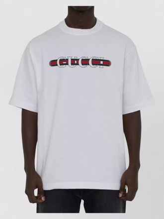Gucci jersey t shirt web logo print
