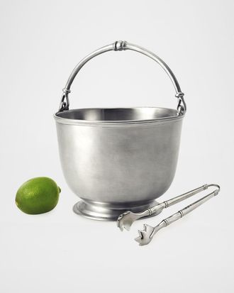 Match Pewter Bar Ice Bucket with Tongs