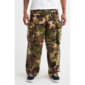 Billionaire Boys Club BB Star Loose Fit Camo Cotton Ripstop Cargo Pants in Kelp at Nordstrom, Size Xx-Large