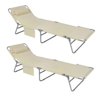 SoBuy Set De 2 Tumbonas, Tumbona Inclinable De Acero Plegable Con Almohada Playa Piscina Jard&iacute;n Mecedora Ogs35-mix2 Sobuy Es